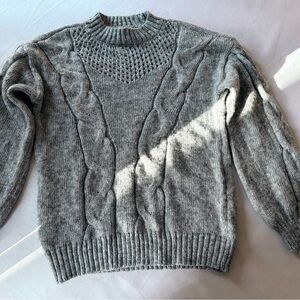 LC Lauren Conrad  Gray Cable Knit Sweater